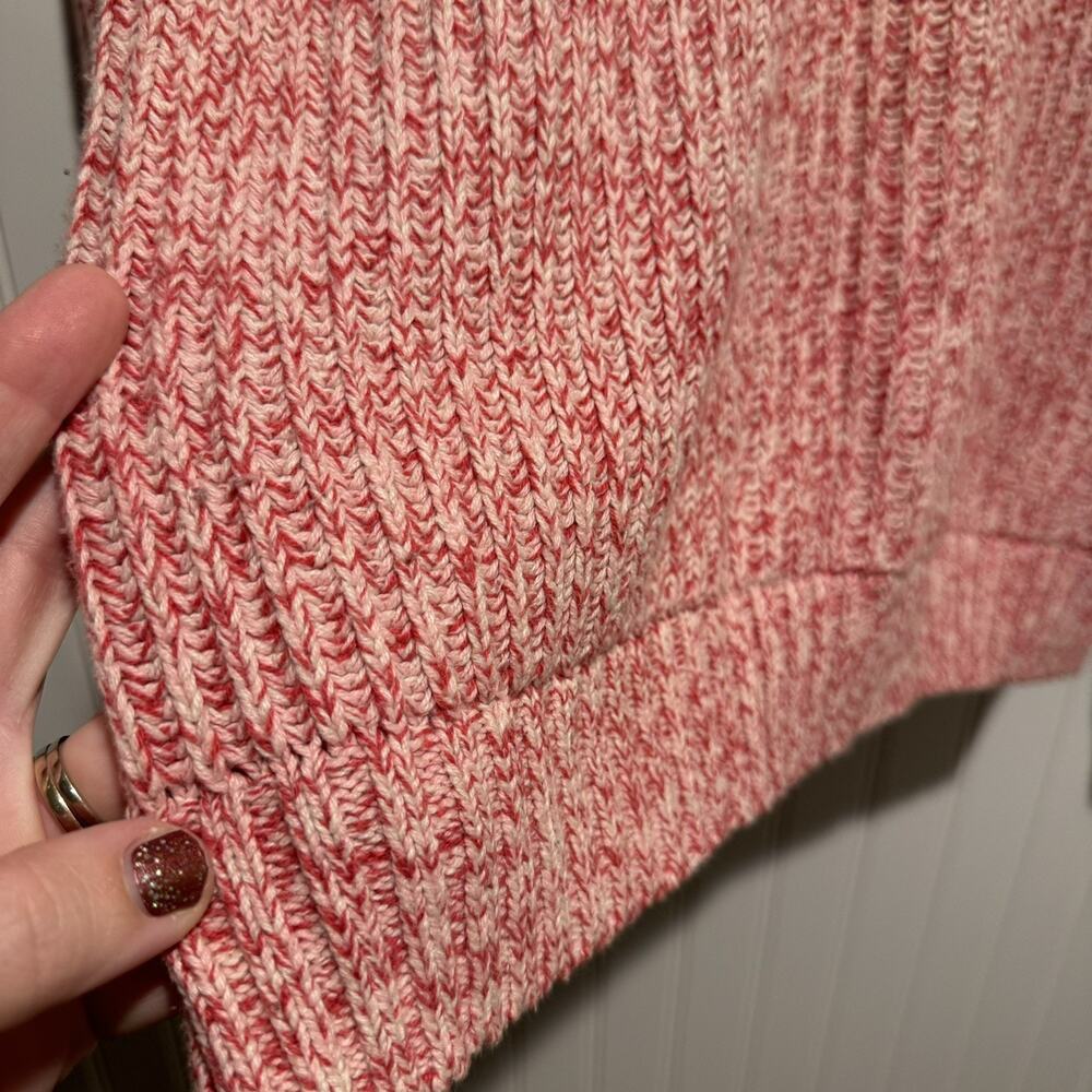 Old Navy Crew Neck Sweater Tunic Length Red Pink White Size Large - Picture 2 of 5